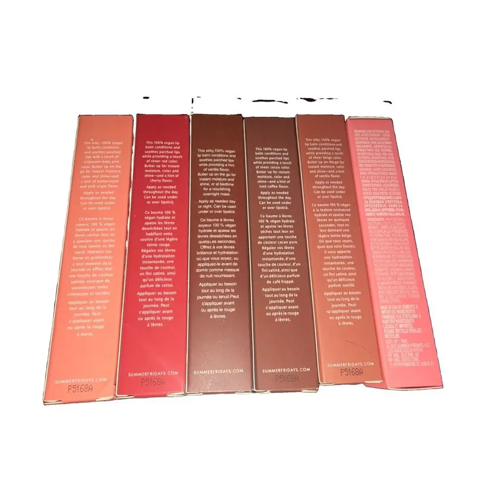 BUNDLE OF 6 SUMMER FRIDAYS LIP BALM BUTTER SUGAR VANILLA HOT COCA CHERRY CAKE